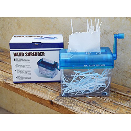 Redcolourful Mini triturador manual portátil de papel de corte de documentos, máquina manual para es