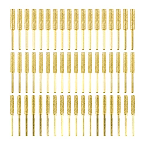 54pcs Diamond Chainsaw Sharpener, Burr Grinding Stone File Sharpening Tool Polishing Grinding Tool Kit for Chainsaw Grinder or Other Rotating Tool (5/32'', 3/16'', 7/32'')