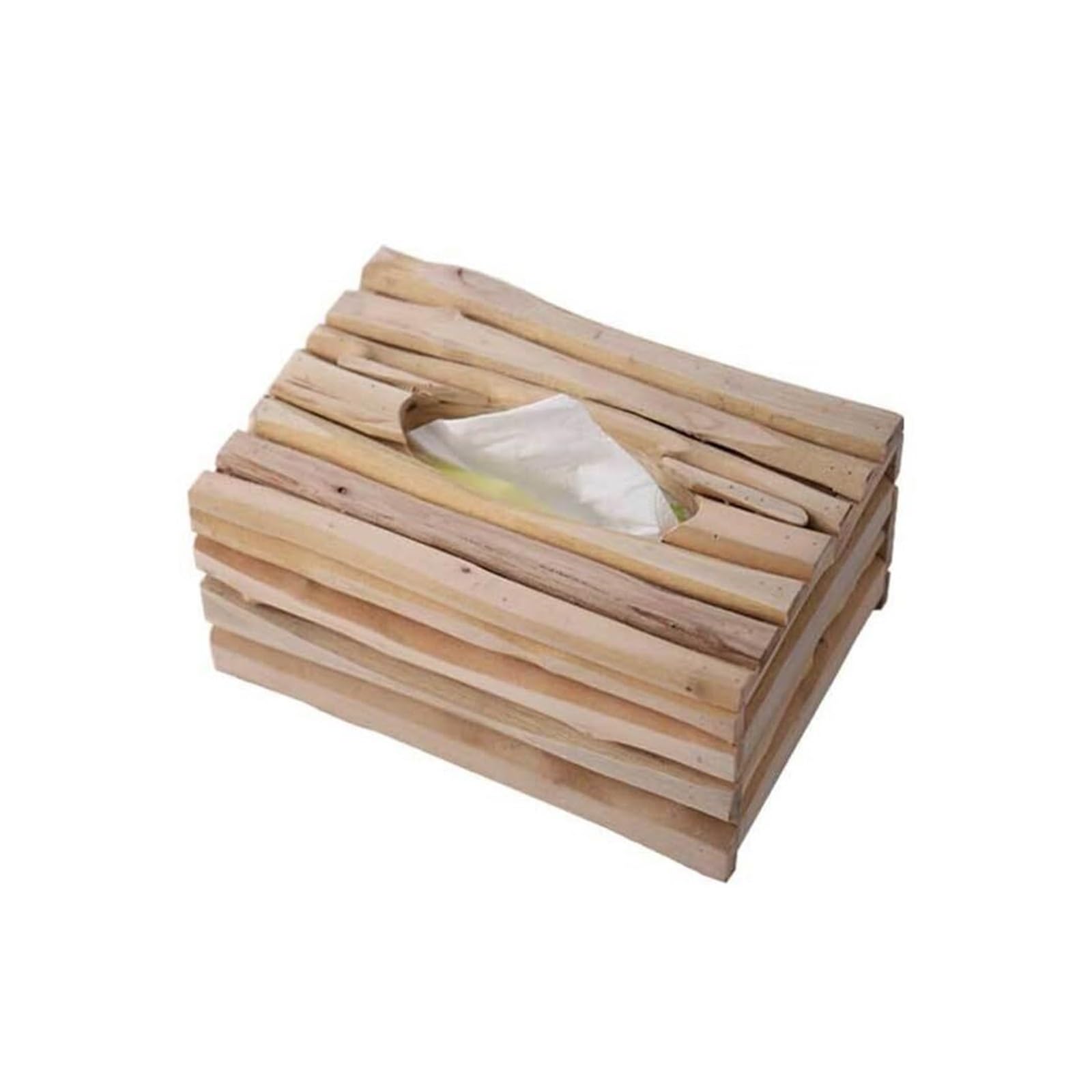 Porte-boîtes de mouchoirs en bois, support fait main et organisateur de serviettes