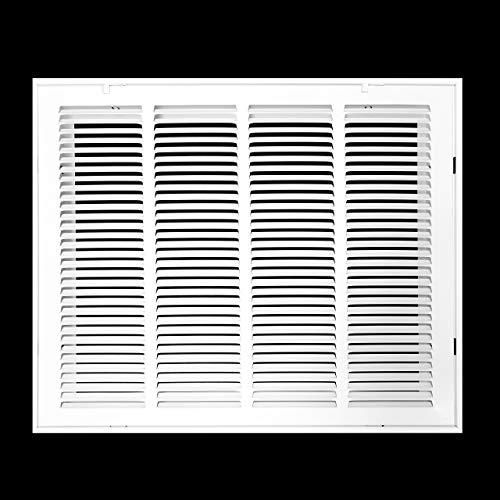 Image of Fits 20x16 Duct Opening | Steel Return Air Filter Grille by Handua [Removable Door] for 1-inch Filters | Vent Cover Grill | White | HVAC Cold Air Intake Grille | Out Dim: 22 5 /8 inchW X 18 5 /8 inchH