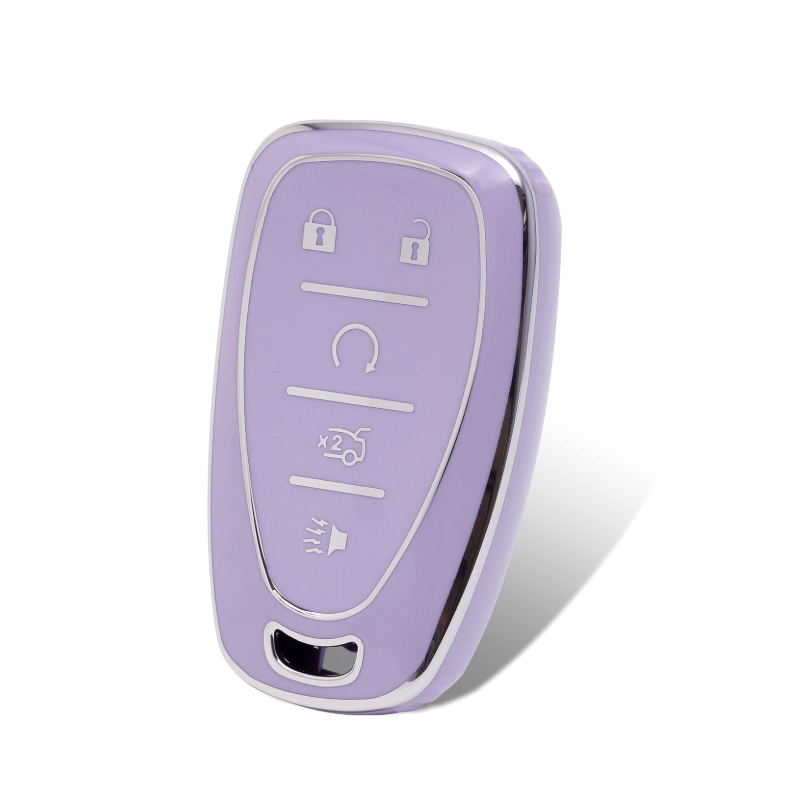 OFFCURVE Car Key Fob Cover Compatible with Chevy Key Shell Car Accessories Remote Key Protector Fits Chevy Equinox Malibu Camaro Traverse 5-Button