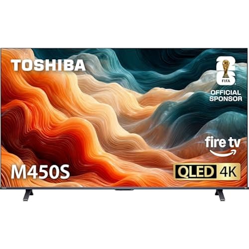 TOSHIBA 55" Class M450 Series QLED 4K UHD Smart Fire TV, Voice Remote with Alexa, Stream Live TV Without Cable