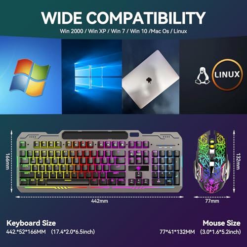 Qyszy88 Wireless Gaming Keyboard And Mouse Combo, Rgb Backlit Rechargeable 2000 Mah Battery thumb #6