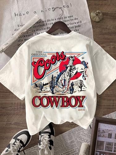 Image of Jawdrobe Cotton Blend Oversized Fit Half Sleeve Printed Round Neck T-Shirt for Women