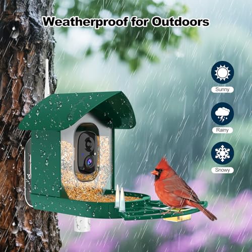 Image of Fazoxo Bird Feeder with Camera,Birds House Camera,Solar Powered,AI Bird ID