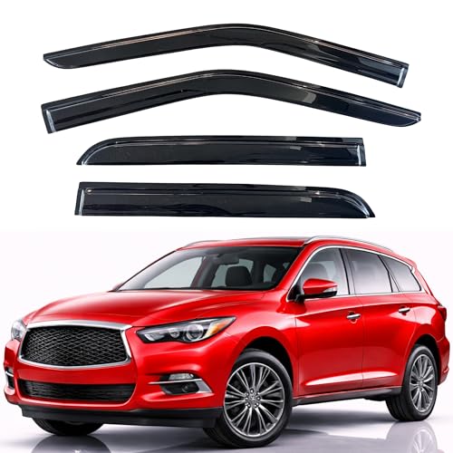 Image of KPY Rain Guards Fit for 2013-2021 Infiniti QX60, Out-Channel Window Visors Vent Wind Deflectors 4PC, Car Accessories for 2013-2021 Infiniti JX35