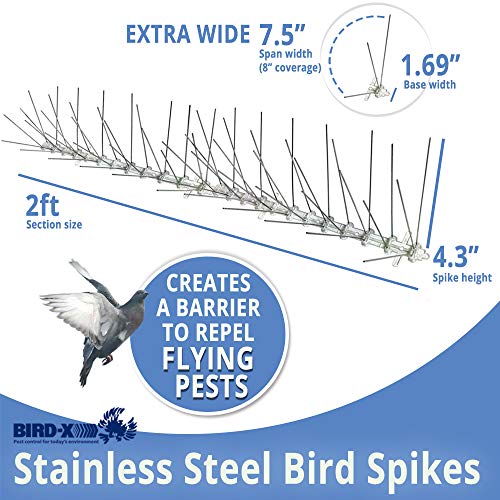 Pinchos para pájaros Bird-X antirruido y suciedad solución para limpiar balcones y terrazas 2