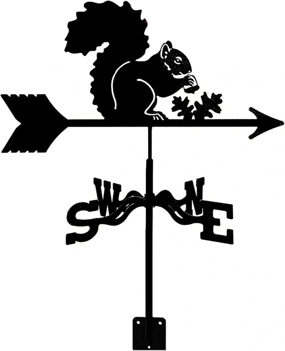 TAXXII Wind Vane Metal Garden Weathervane Resistant for Yard Outdoor Lawn Measuring Tool Direction Indicator Decorations, Home Dome - Squirrel
