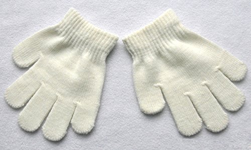 Little Kids Solid Winter Knitted Full Finger Gloves, 3-8 Years Old2