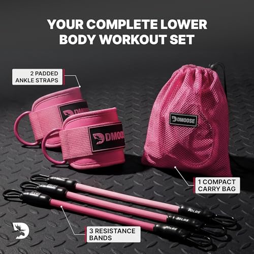 Image of DMoose Ankle Strap for Cable Machine - One Size Fit with Premium Padding, Workout Kickback Ankle Cuffs, Ankle Bands for Working Out, Booty Workouts, Leg Extension, Hip Abductors & Lower Body Exercises