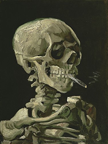 Impression d'art Van Gogh Skull with Burning Cigarette papier mat