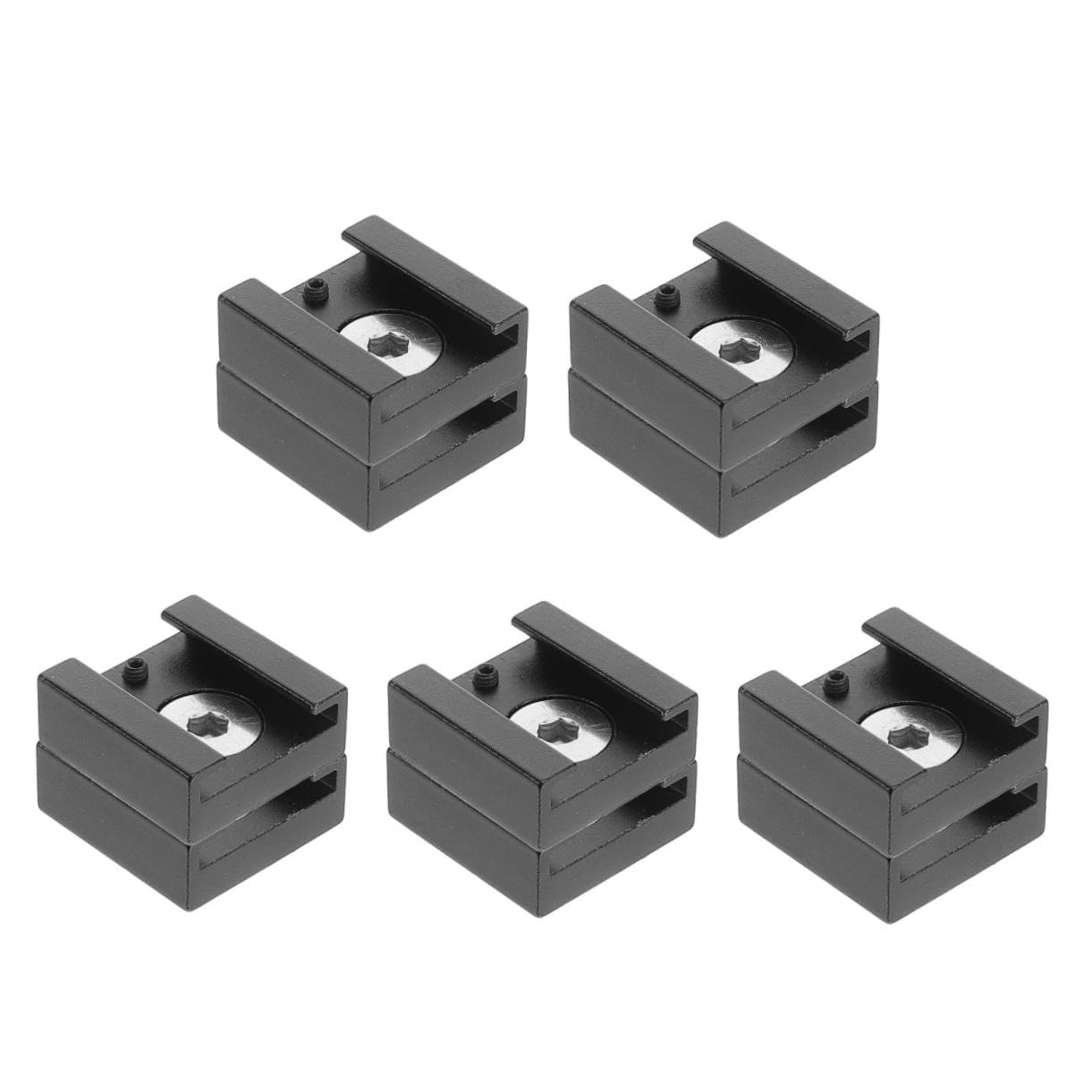 DOITOOL 5 Sets Universal Hot Shoe Adapter Bracket for 1/4 Inch Thread Mount Hot Shoe Extension