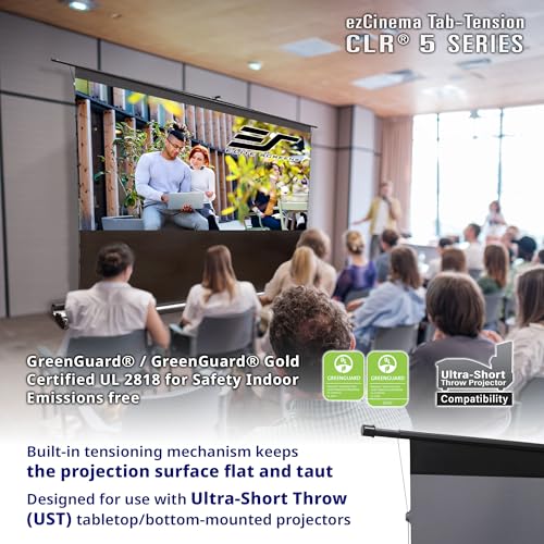 Image of Elite Screens 102 inch Portable Tab-Tension UST ALR Pull up Projector Screen