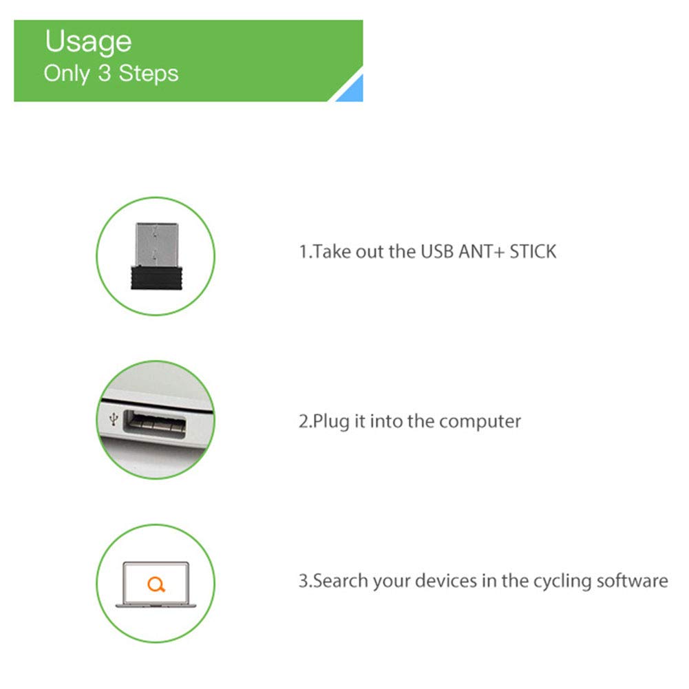 Antena USB para Ciclocomputador, Receptor Transmisor Inalámbrico de Señal, Compatible con Software de Ciclismo para Entrenamiento Carreras y Análisis de Rendimiento