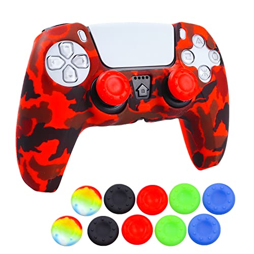 Image of Silicone Skin for PS5, Anti-Slip Shell Cover Case with 10 Joystick Grips for PlayStation 5 Controller