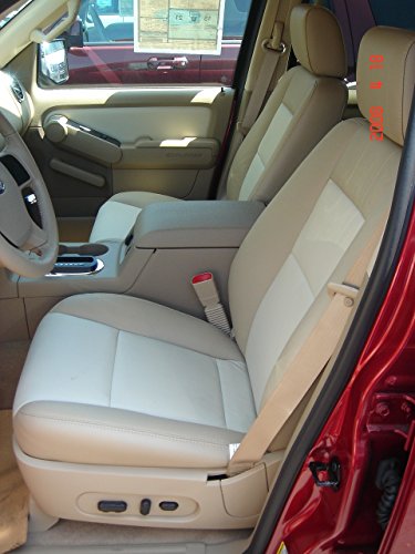 Durafit Seat Covers Made to fit 2006-2008 Ford Explorer 2 Row Set, Front & Rear Exact Car Seat Covers, Exact Fit, in Gray, Velour Fabric