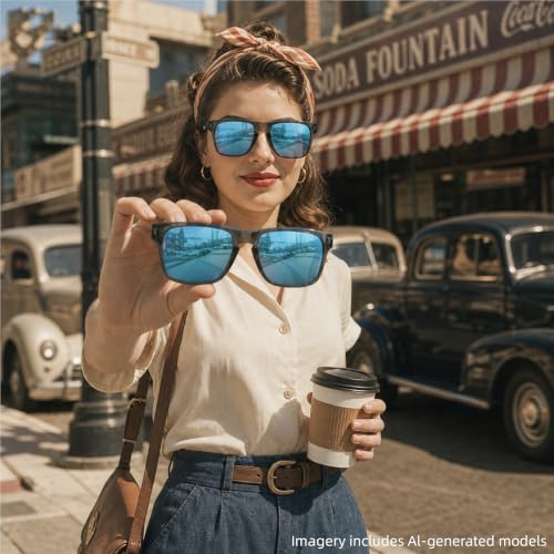 Image of B.N.U.S Sunglasses Corning Glass Lens, Non-Polarized for Men Women