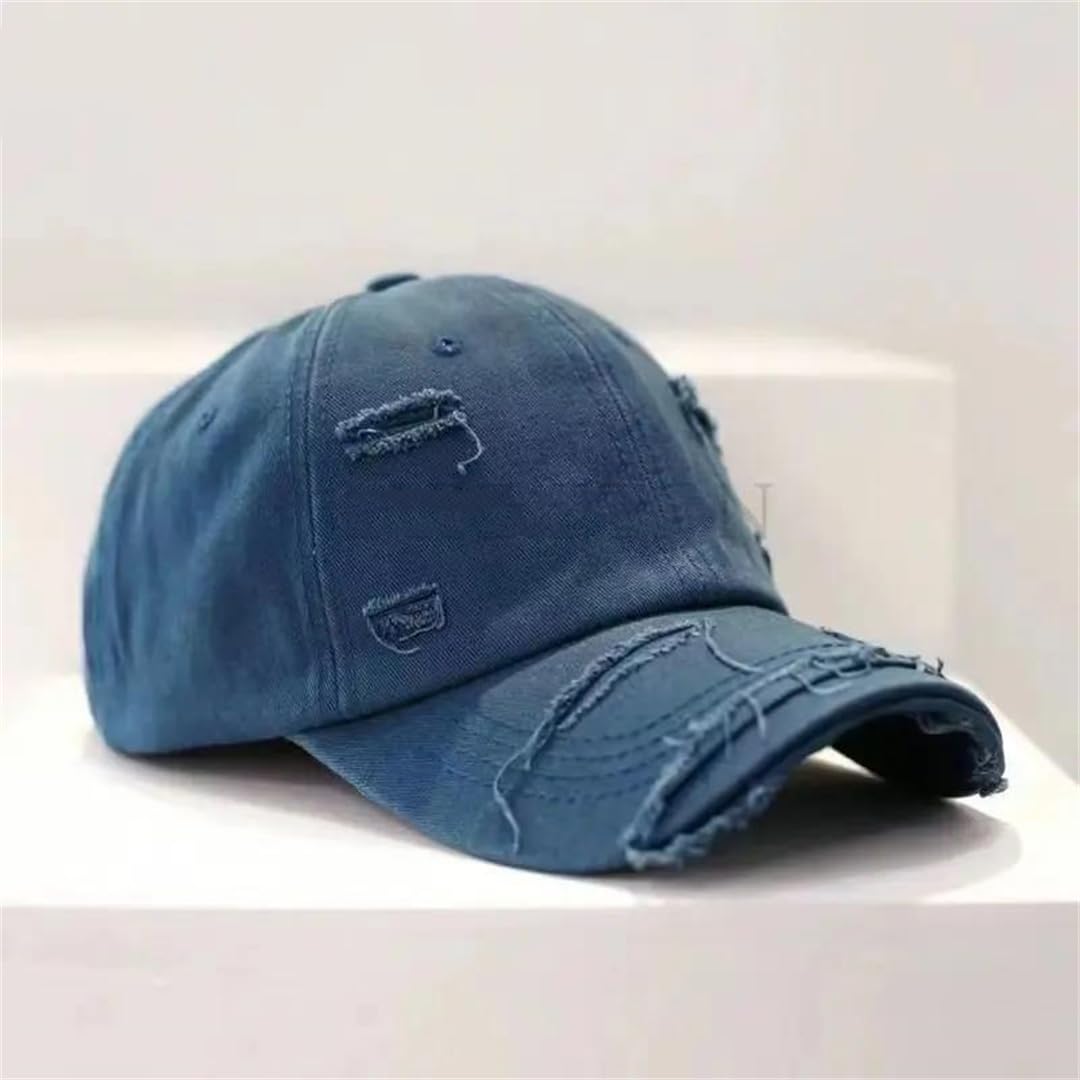 Cappello da baseball da donna, stile casual, retrò, regolabile, stile hip-hop, in denim, tinta unita