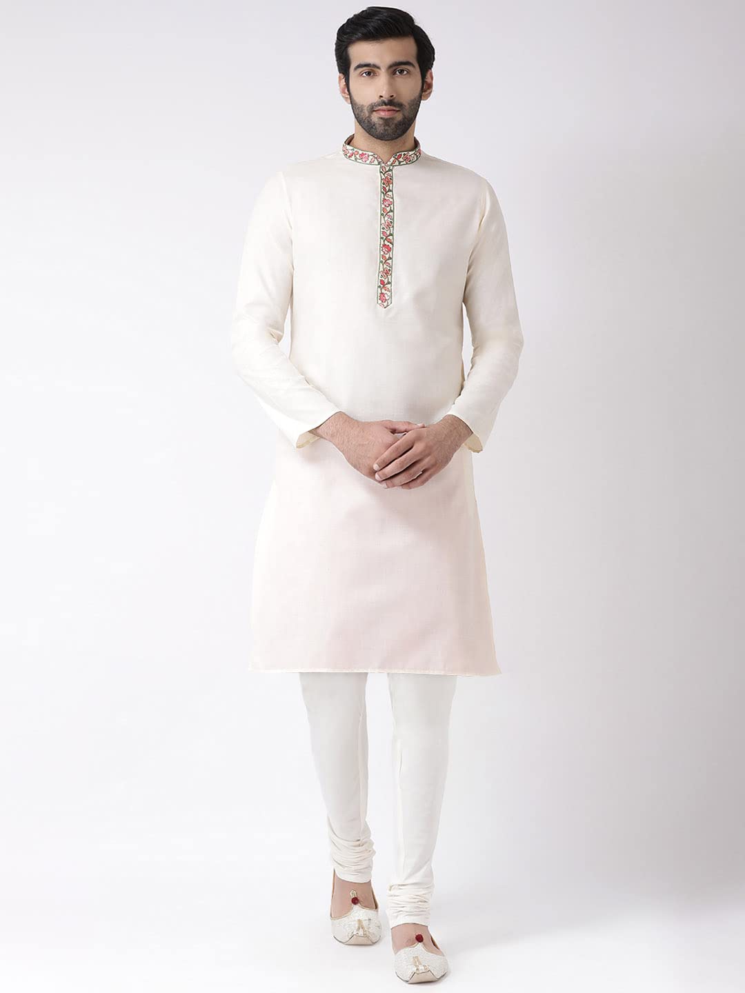 Kisah Men's Indian Ethnic Wear Kurta For Wedding & Festivals | Cream | Ka-0370, 46
