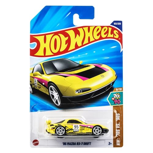 Hot Wheels Coche Mini '95 Mazda RX-7 Drifting Amarillo miniatura 4
