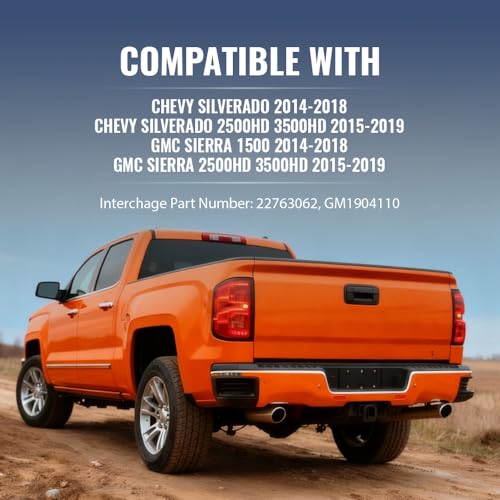 Image of G-PLUS Tailgate Molding Cap Top Protector Molding Trim | Compatible with Chevy Silverado GMC Sierra 1500 2014-2018 / Silverado Sierra 2500HD 3500HD 2015-2019 22763062, GM1904110