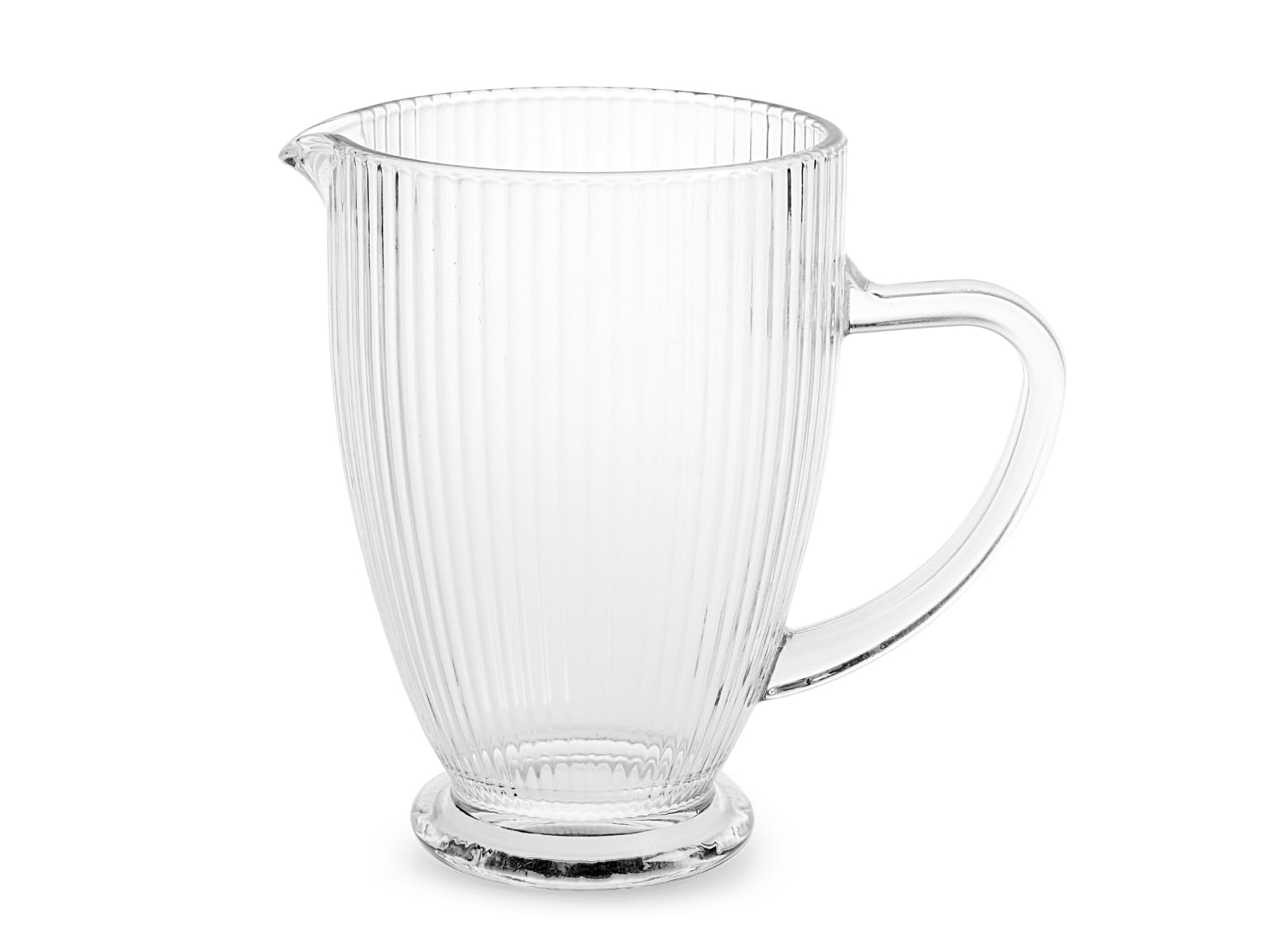 Pichet en verre rayé H&H Epoque 1,5L pour des déjeuners en terrasse