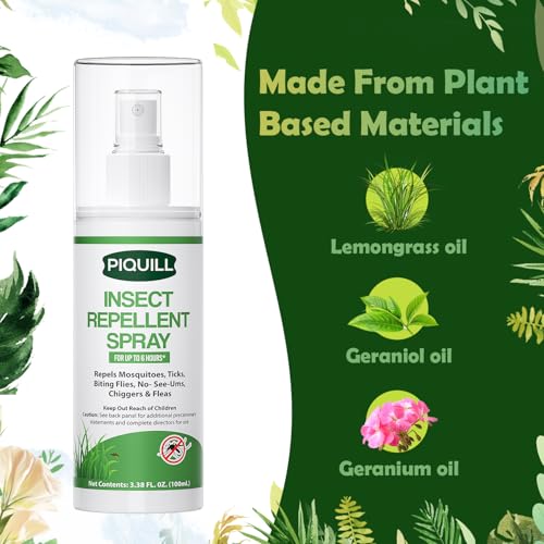 image for PIQUILL Mosquito Repellent Spray for Body, Bug Spray Travel Size Plant