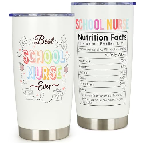 YUQIHOL School Nurse Appreciation Gifts - Nurse Week Gifts for Women Men - Nursing School Student Nurses Practitioner Christmas, Graduation, Birthday, Nurses Day Gift - 20 oz Insulated Tumbler