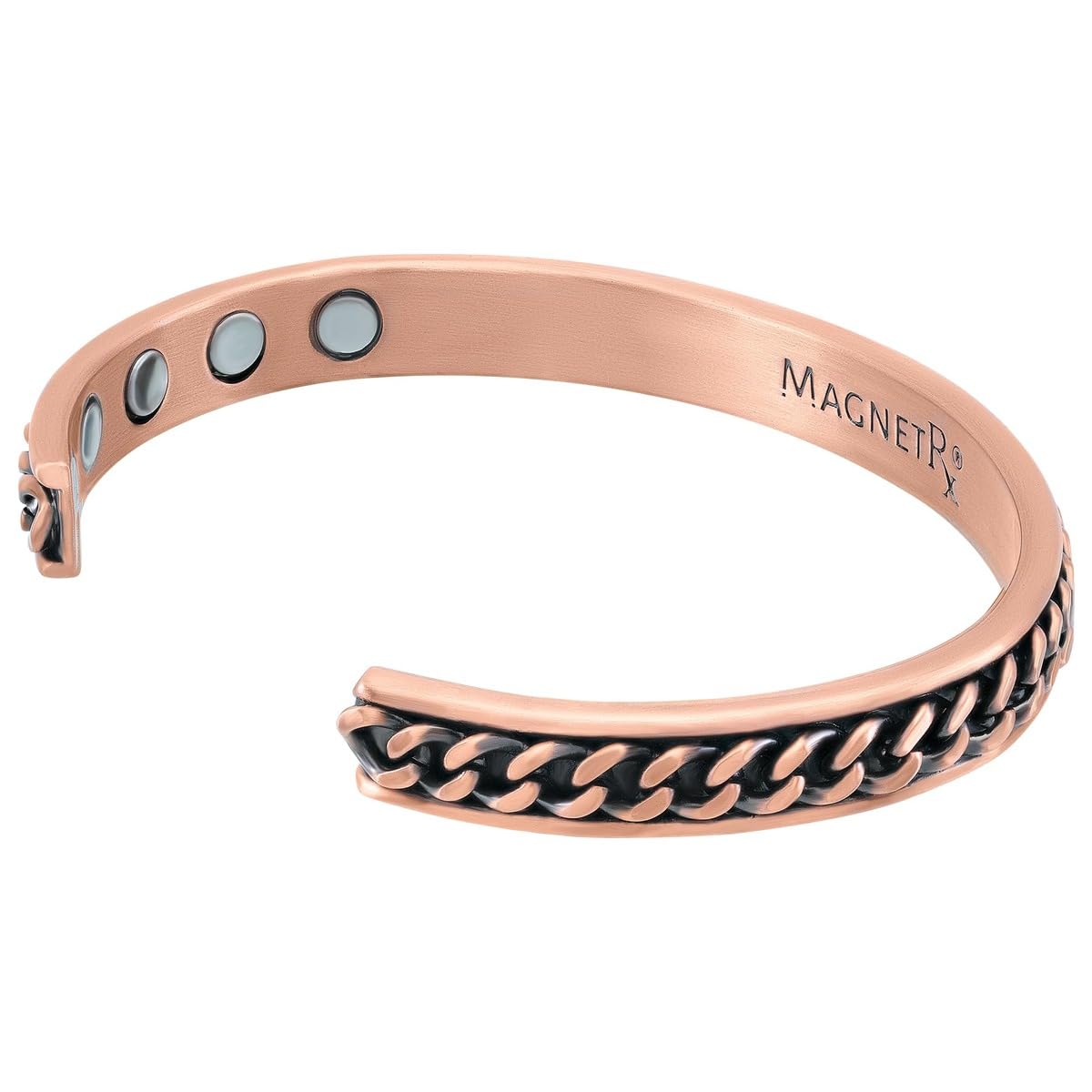 MagnetRX® Bracelet en Cuivre Efficace pour Hommes et Femmes - Bracelet Manchette en Cuivre avec Aimants Puissants et Finition Antique