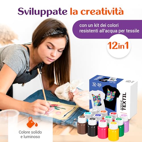 7 Artists Pittura Colori Tessuto 12x20ml |