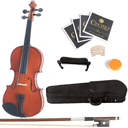 Mendini By Cecilio Violin For Beginners, Kids & Adults - Beginner Kit For Student w/Hard Case, Rosin, Bow - Starter Violins, Wooden Stringed Musical Instruments