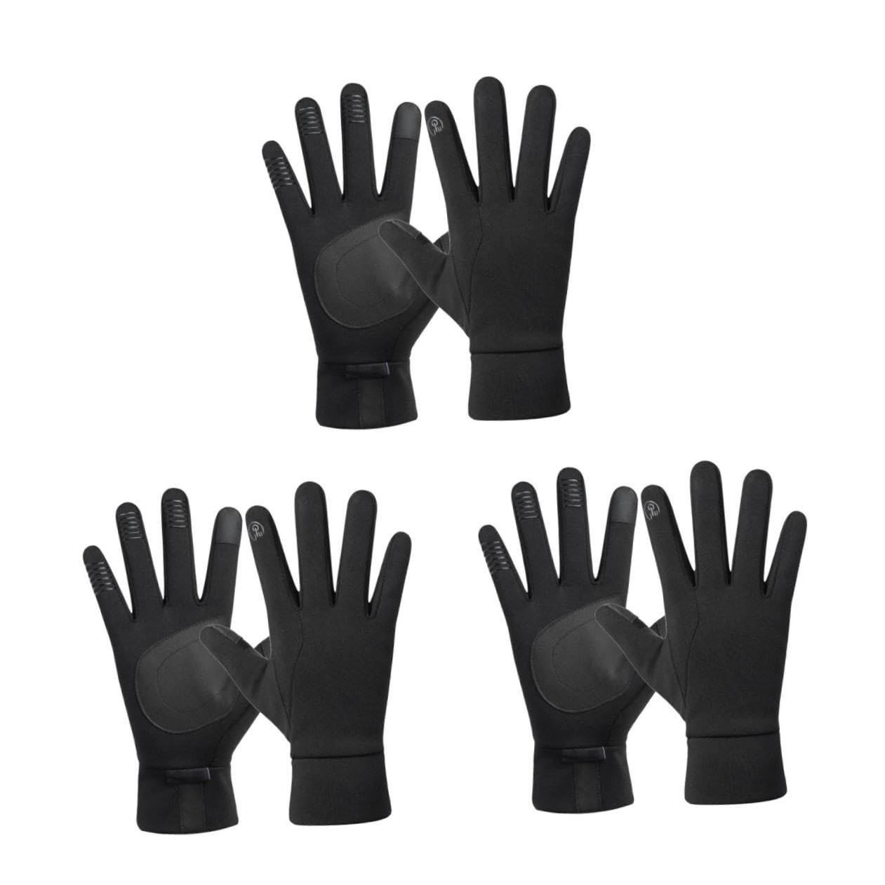 Toddmomy 3paare Winter Fahrradhandschuhe Für Winddicht Und Touchscreen-fähig rutschfeste All-Finger Handschuhe Für Mountainbike Und Outdoor-aktivitäten Schwarz