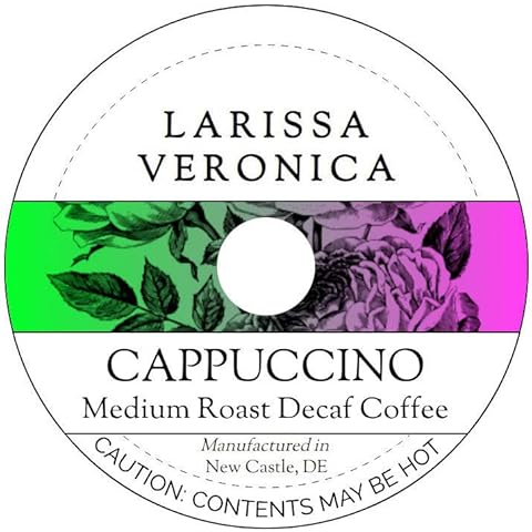 Cappuccino Medium Roast Decaf Coffee (Single Serve K-Cup Pods) (Gourmet, Naturally Flavored, Whole Coffee Beans) (12 pods, ZIN: 571721) Cover