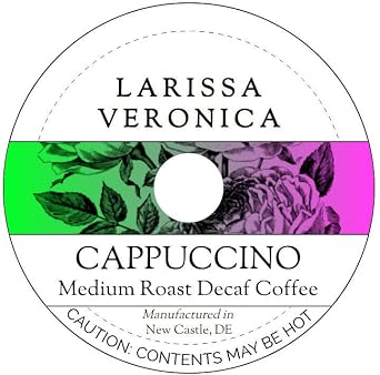 Cappuccino Medium Roast Decaf Coffee Single Serve K-Cup Pods Gourmet, Naturally Flavored, Whole Coffee Beans 12 pods, ZIN 571721