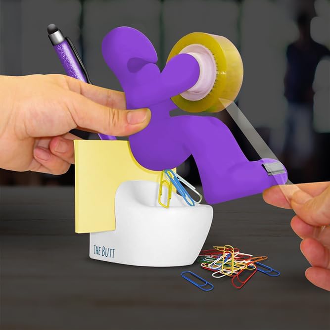 Miniatura 6 de Dispensador de cinta de suministros de oficina "The Butt", bonito y divertido accesorio de escritorio para oficina, hogar o escuela, el escritorio