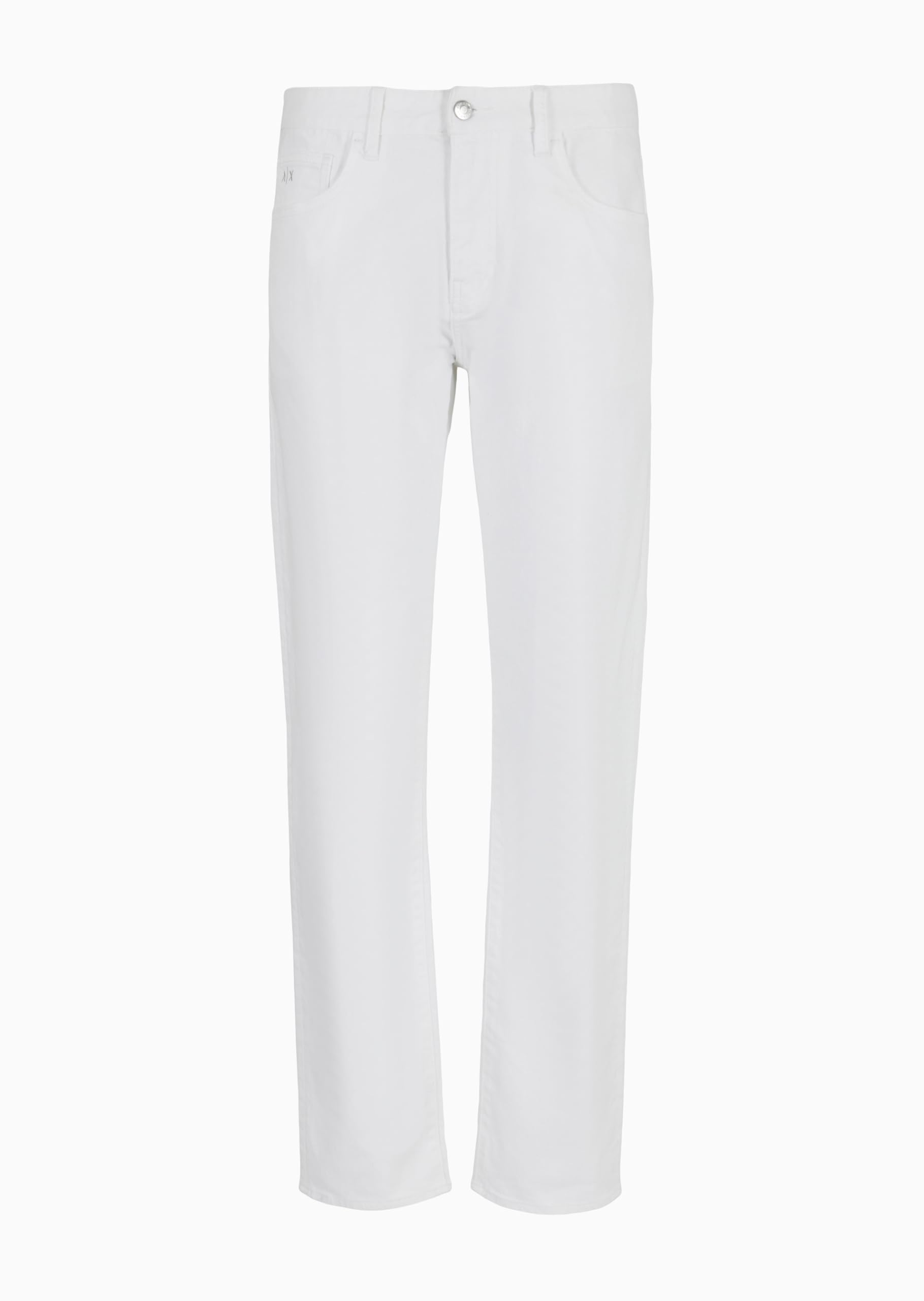 A｜X ARMANI EXCHANGE Men's J13 Slim Fit Stretch Cotton Bull Denim Pants Jeans, White, 30