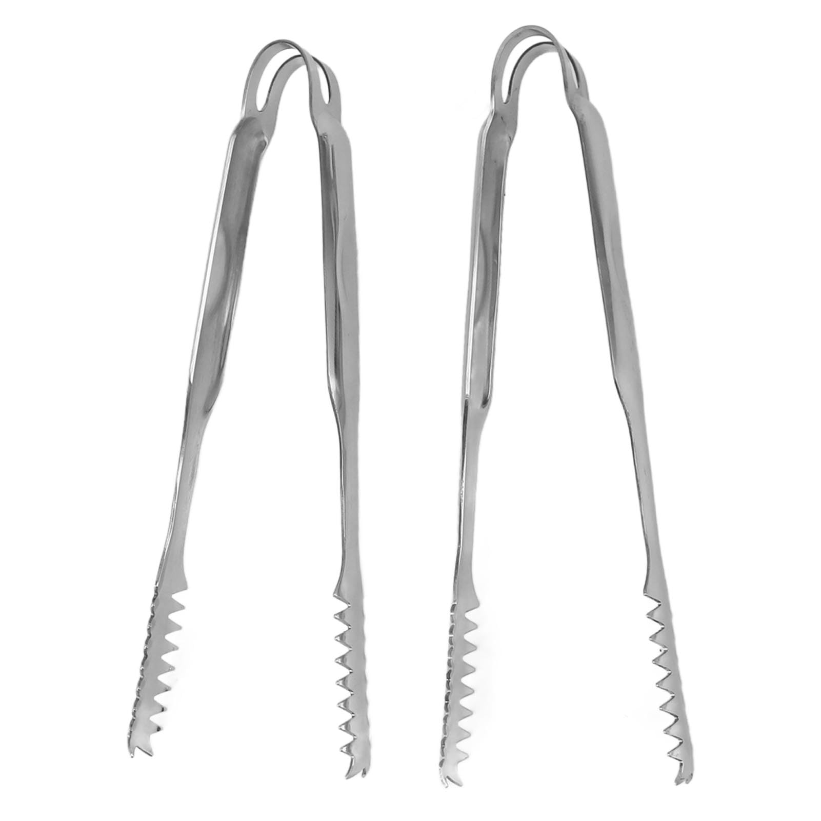 10 pezzi di pinze per ghiaccio in acciaio inox, pinze per alimenti da, bar, griglia e barbecue, pinze multifunzione resistenti alla ruggine con presa salda, pinze in metallo (19,4 cm)