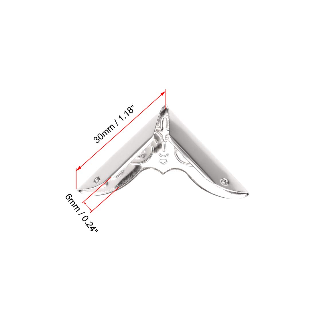 Sourcing Map Métal Livre Coin Protecteurs Bord Couverture Garde Ton D'or 30 X 30 X 6mm 30Pcs