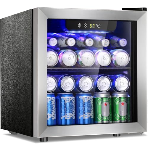 Antarctic Star 48 Can Beverage Refrigerator,12 Bottle Wine Cooler with Stainless Steel Glass Door,...
