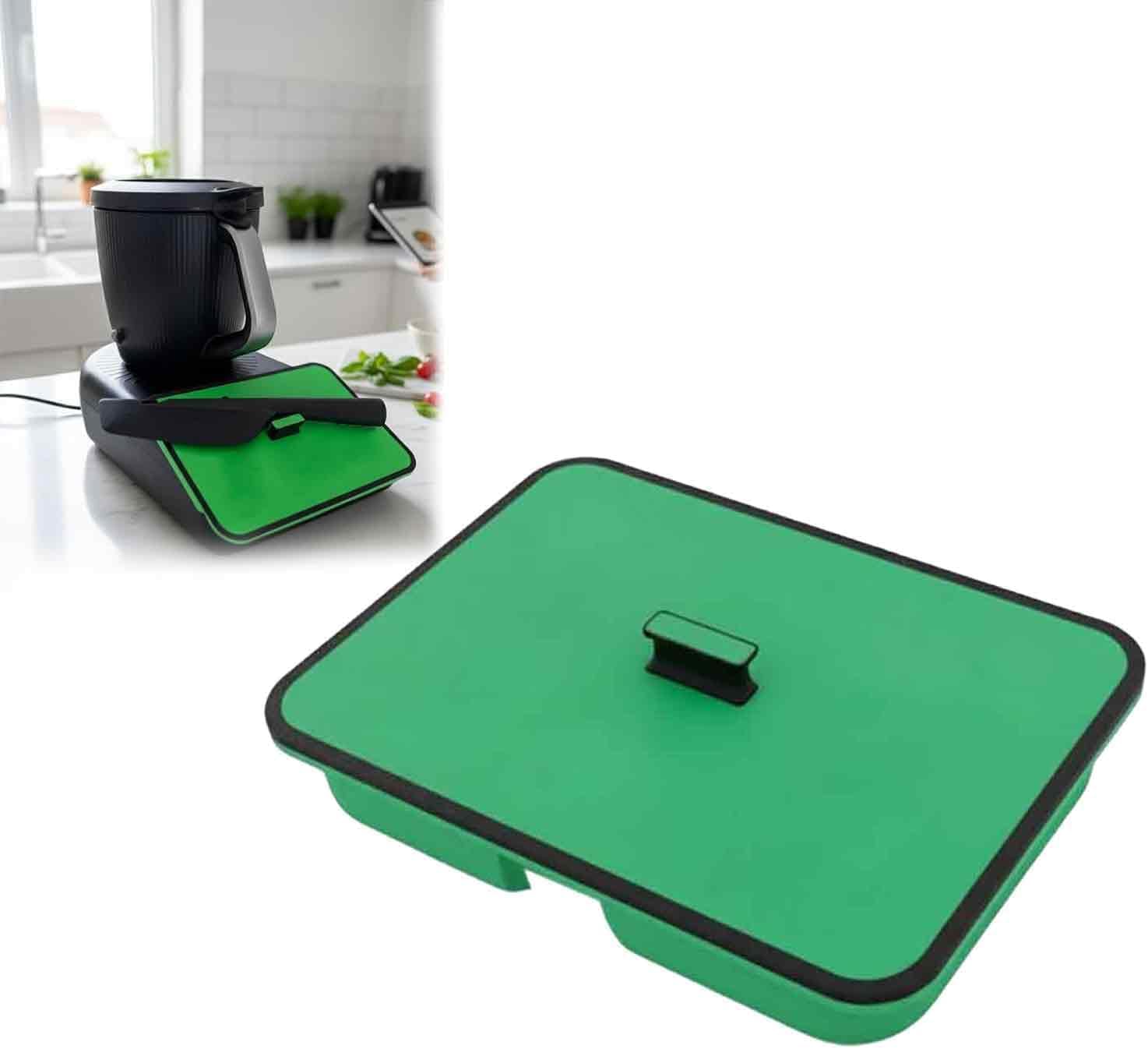 Display Cover and Scraper Holder Compatible with Thermomix TM7, Screen Protection Accessory, Helps Prevent Scratches and Dirt, Easy to Install, Durable PETG-GF Kitchen Organizer (Green)