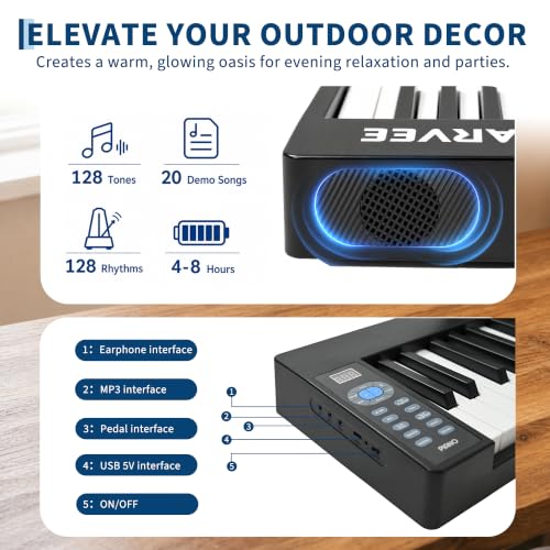 Image of Garvee 61 Folding Piano Keyboard, Portable Digital Piano with Bluetooth