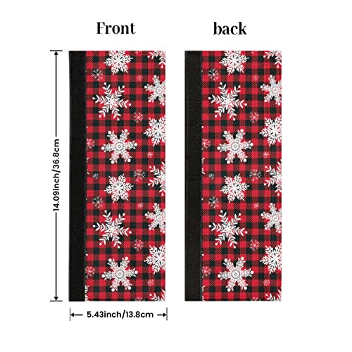 Image of Pardick Christmas Snowflake Check Refrigerator Door Handle Covers Set of 2 Washable Fridge Dishwasher Oven Mocrowave Door Decor Protector Handle Cover Keep Your Kitchen Appliance Clean