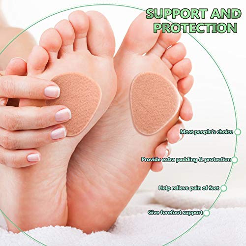 Image of Syhood 40 Pcs Metatarsal Pads for Men Women, 1 /4 Inch Thick Felt Ball of Foot Cushions, Forefoot Pain Relief Inserts, Metatarsal Foot Pads for Support and Pain Relief(Skin Color,Flat)