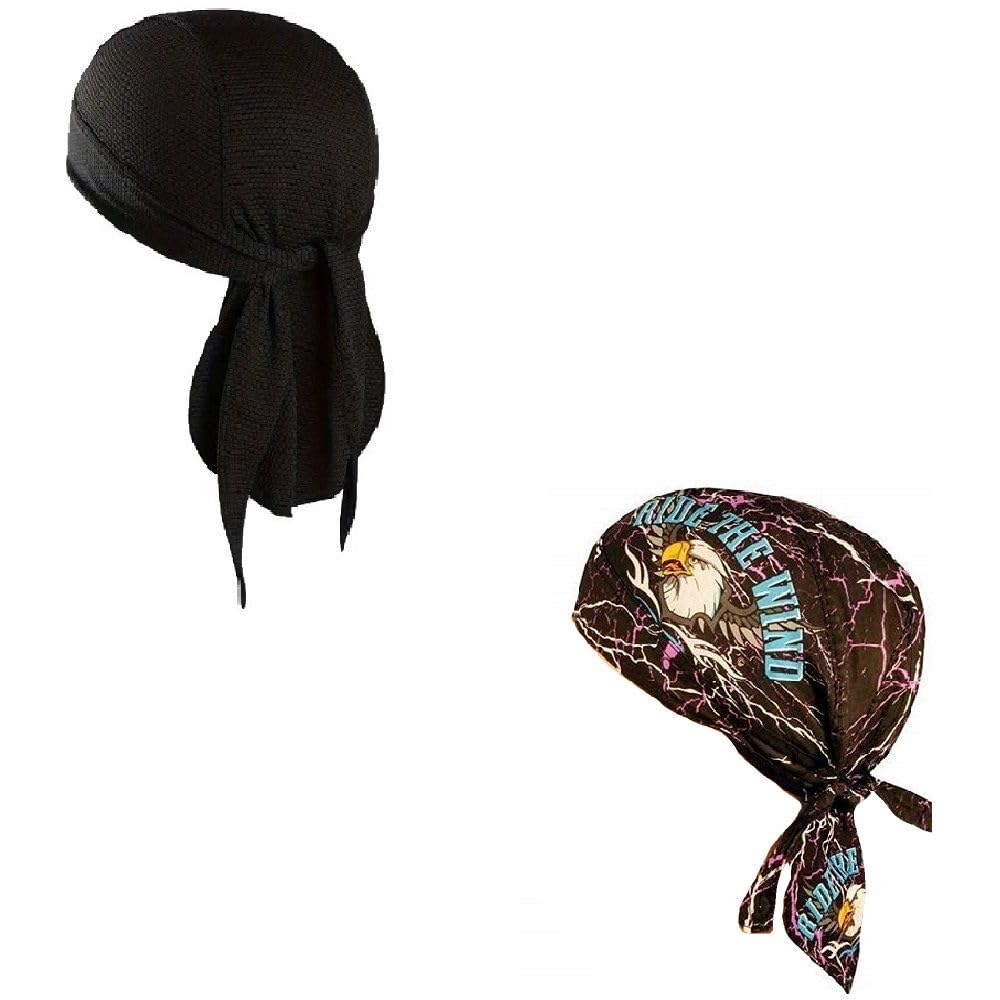 Headwrap Durag Doo Rag Skull Cap Lot or Set of 2 Purple Lightning Ride The Wind Eagle with