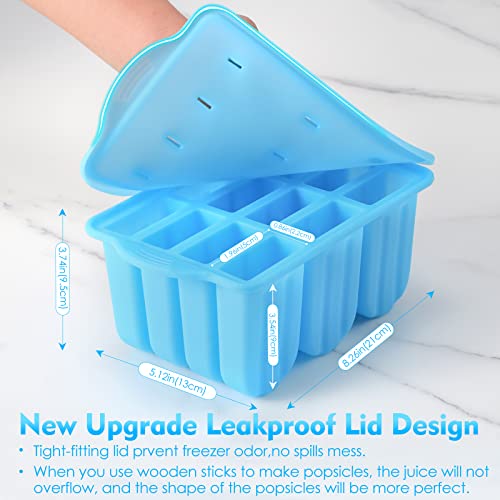 Popsicle Molds Silicone Bpa-Free,12 Pieces Popsicle Trays For Freezer,Homemade Ice Cream Popsicle Molds,Large Ice Pop Maker Set,Reusable Ice Lolly Mould With 100Pcs Popsicle Sticks #TOP1
