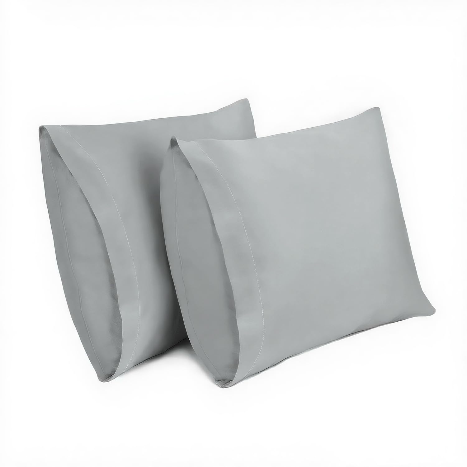 Lirex 2er Pack Kissenbezug 40 x 40 cm - 100% Baumwolle Kissenbezüge-Anthrazit-Kissenhülle-Hypoallergen, Oeko-TEX Zertifiziert, Grau
