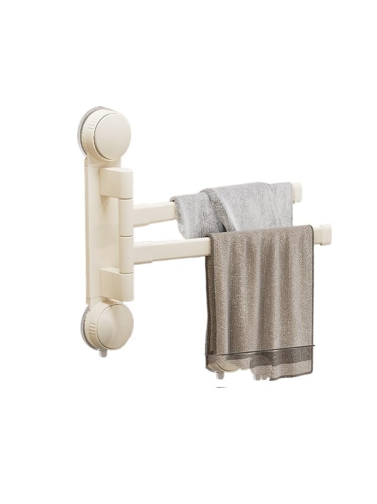 YAOHY Wall Mounted Clothing Rack for Hanging Clothes, Suction-cup Type Drying Rack, Hidden Space Saver Garment Racks for Indoor Outdoor Bathroom Balcony(White,2 strokes)