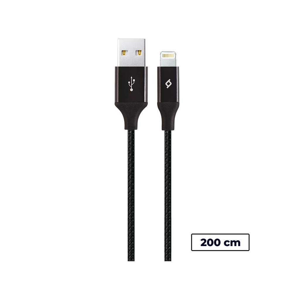 Ttec Alumicable XL Lightning Şarj ve Data Kablosu, Siyah, 2 m