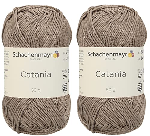 Image of [ Set of 2 Skeins ] SMC Catania Originals 100% Mercerized Cotton Yarn, Total 3.52 Oz. Each 1.76 Oz (50g) / 136 Yrds (125 m) Amigurumi Yarn Fine-Sport 2 (254 Taupe)