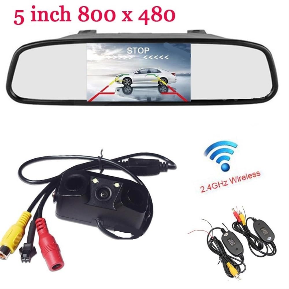 Kit sensori parcheggio Di monitoraggio del parcheggio video wireless per auto, specchietto retrovisore, telecamera e sensore di allarme radar